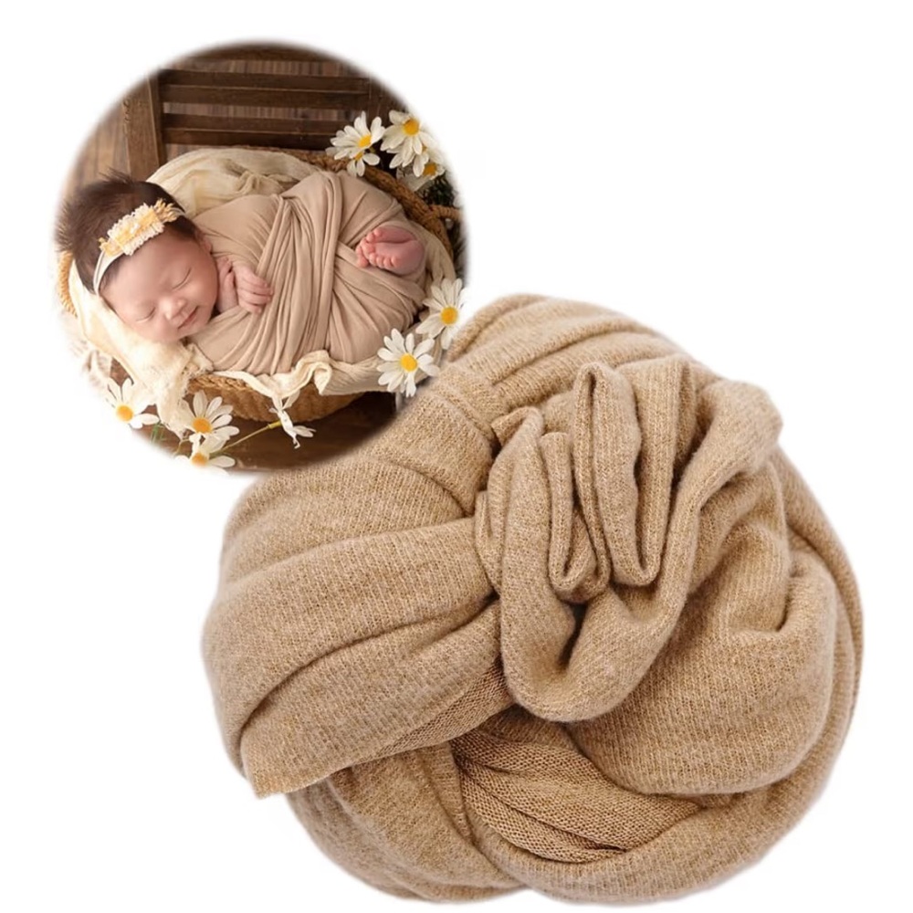 Cozy Tan Baby Swaddle Blanket